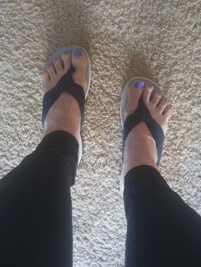 Cloudsteppers by Clarks Navy Sandal Flip-Flops